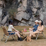 Modern Minimalist Rectangle Aluminum Outdoor Folding Chair with Oxford & Textilene Fabric, PVC Pearl Cotton Padding, Backrest & Armrests – Ideal for Garden & Camping