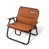 Modern Minimalist Rectangle Outdoor Folding Camping Chair with Aluminum Alloy Frame, Oxford Cotton Fabric, Detachable Backrest and Armrests for Garden