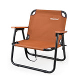 Modern Minimalist Rectangle Outdoor Folding Camping Chair with Aluminum Alloy Frame, Oxford Cotton Fabric, Detachable Backrest and Armrests for Garden