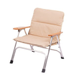 Modern Minimalist Rectangle Aluminum Outdoor Folding Chair with Oxford & Textilene Fabric, PVC Pearl Cotton Padding, Backrest & Armrests – Ideal for Garden & Camping