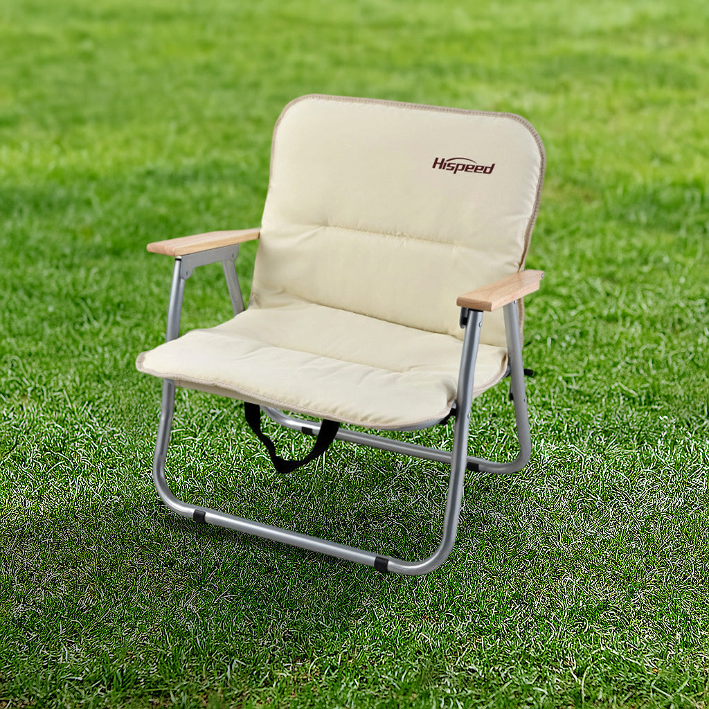 Modern Minimalist Rectangle Outdoor Folding Camping Chair with Aluminum Alloy Frame, Oxford Cotton Fabric, Detachable Backrest and Armrests for Garden