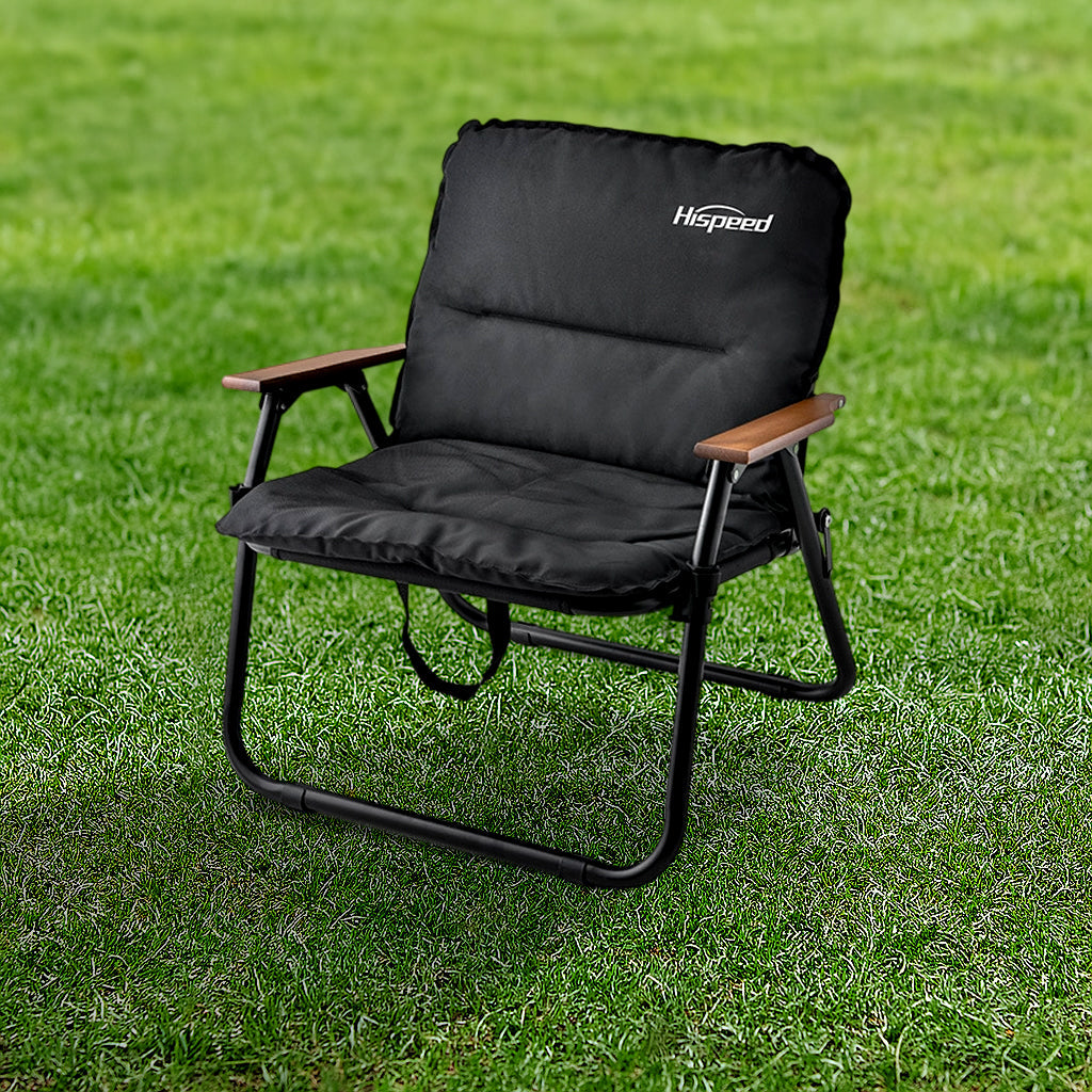 Modern Minimalist Rectangle Outdoor Folding Camping Chair with Aluminum Alloy Frame, Oxford Cotton Fabric, Detachable Backrest and Armrests for Garden