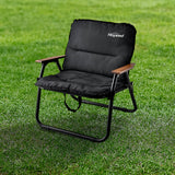Modern Minimalist Rectangle Outdoor Folding Camping Chair with Aluminum Alloy Frame, Oxford Cotton Fabric, Detachable Backrest and Armrests for Garden