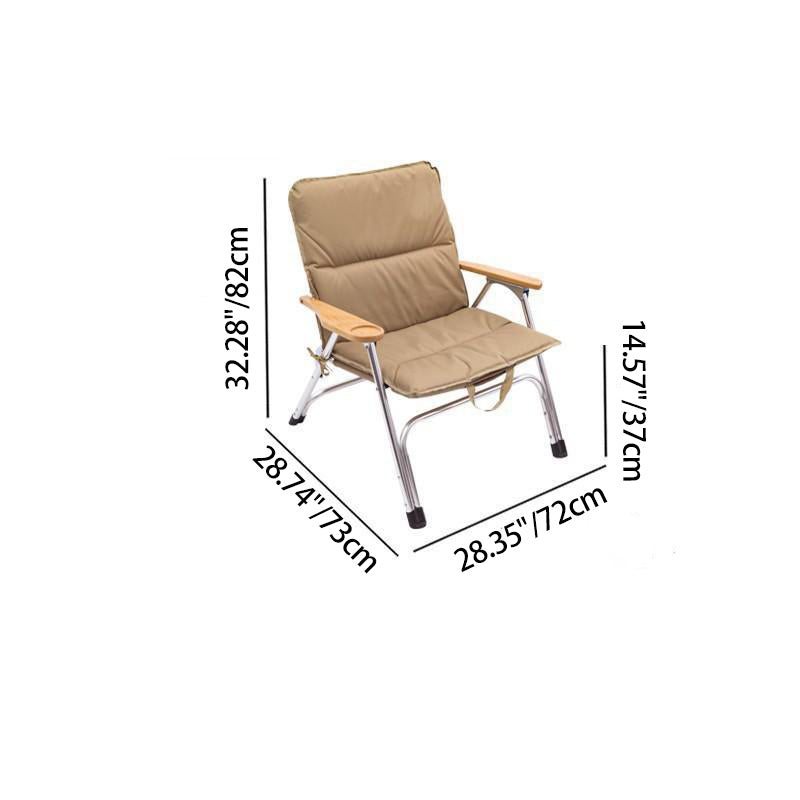 Modern Minimalist Rectangle Aluminum Outdoor Folding Chair with Oxford & Textilene Fabric, PVC Pearl Cotton Padding, Backrest & Armrests – Ideal for Garden & Camping