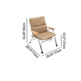Modern Minimalist Rectangle Aluminum Outdoor Folding Chair with Oxford & Textilene Fabric, PVC Pearl Cotton Padding, Backrest & Armrests – Ideal for Garden & Camping
