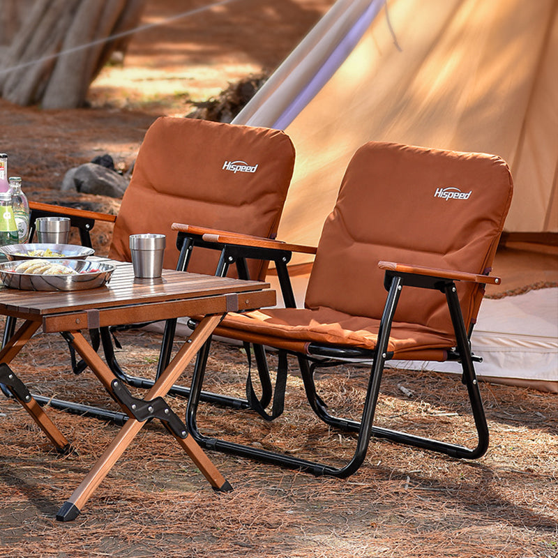 Modern Minimalist Rectangle Outdoor Folding Camping Chair with Aluminum Alloy Frame, Oxford Cotton Fabric, Detachable Backrest and Armrests for Garden