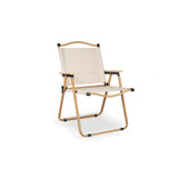 Modern Minimalist Rectangle Folding Outdoor Chair – Carbon Steel & Aluminum Alloy Frame, Beech Wood Armrests, Oxford Fabric Seat, PET Backrest, Portable & Detachable for Garden and Camping