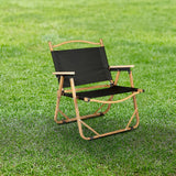Modern Minimalist Rectangle Folding Outdoor Chair – Carbon Steel & Aluminum Alloy Frame, Beech Wood Armrests, Oxford Fabric Seat, PET Backrest, Portable & Detachable for Garden and Camping