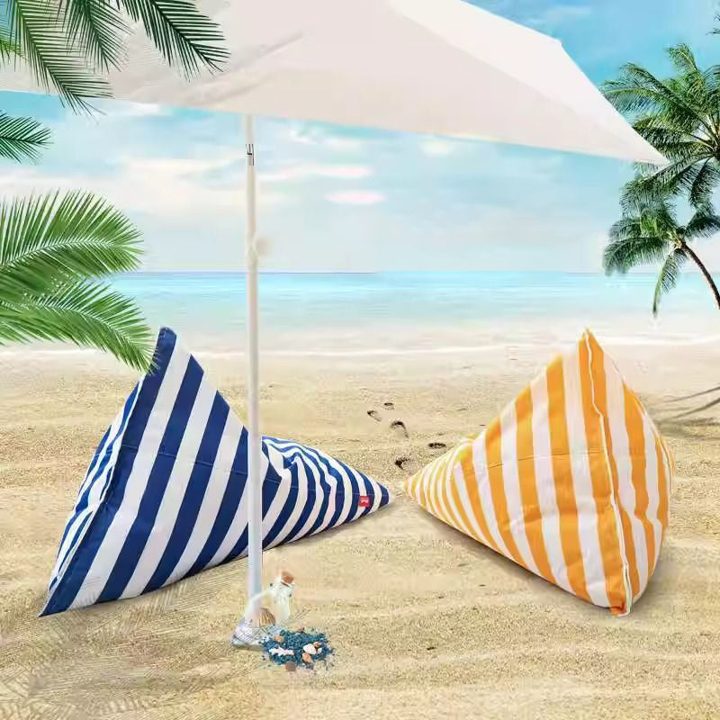 Coastal Contemporary Waterproof Outdoor Lazy Sofa with Triangle Polyester Fabric & EPS Backrest, Detachable, Armless Garden Lounge