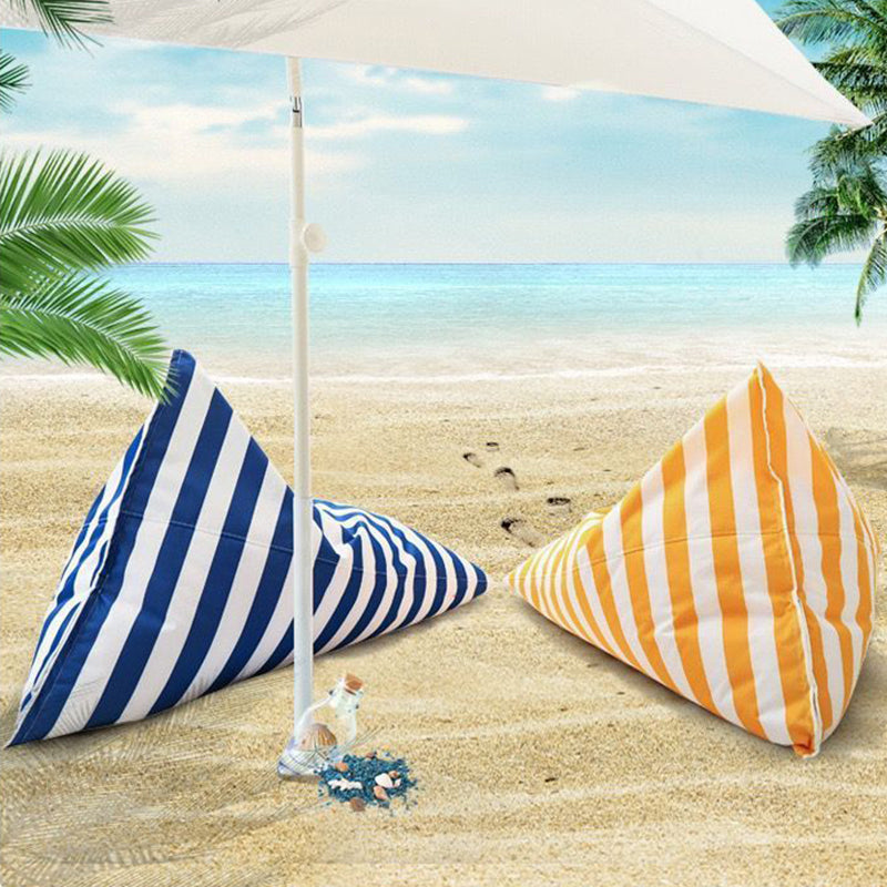 Coastal Contemporary Waterproof Outdoor Lazy Sofa with Triangle Polyester Fabric & EPS Backrest, Detachable, Armless Garden Lounge