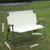 Modern Minimalist Rectangular Carbon Steel Folding Camping Chair with Oxford Fabric, Backrest and Armrests for Garden