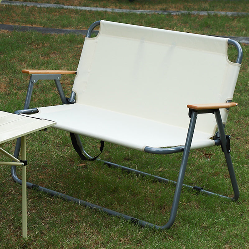 Modern Minimalist Rectangular Carbon Steel Folding Camping Chair with Oxford Fabric, Backrest and Armrests for Garden