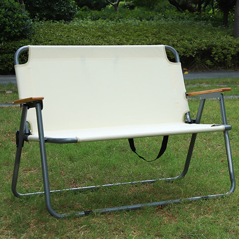 Modern Minimalist Rectangular Carbon Steel Folding Camping Chair with Oxford Fabric, Backrest and Armrests for Garden