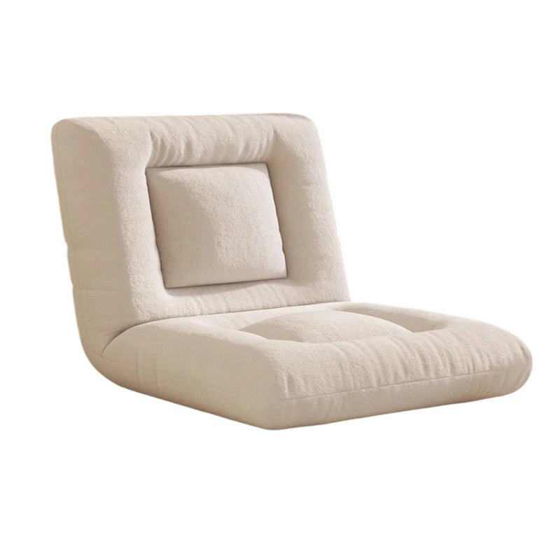 Modern Minimalist Rectangular Steel-Frame Armless Lounge Sofa with Backrest, Velvet and Cotton-Linen Upholstery, PP Cotton Fill, for Bedroom