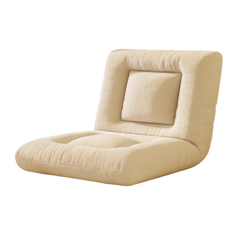 Modern Minimalist Rectangular Steel-Frame Armless Lounge Sofa with Backrest, Velvet and Cotton-Linen Upholstery, PP Cotton Fill, for Bedroom