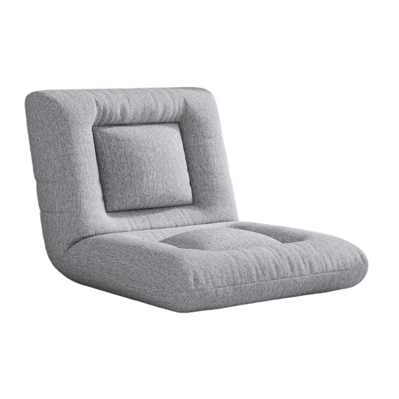 Modern Minimalist Rectangular Steel-Frame Armless Lounge Sofa with Backrest, Velvet and Cotton-Linen Upholstery, PP Cotton Fill, for Bedroom