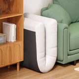 Modern Minimalist Rectangular Steel-Frame Armless Lounge Sofa with Backrest, Velvet and Cotton-Linen Upholstery, PP Cotton Fill, for Bedroom