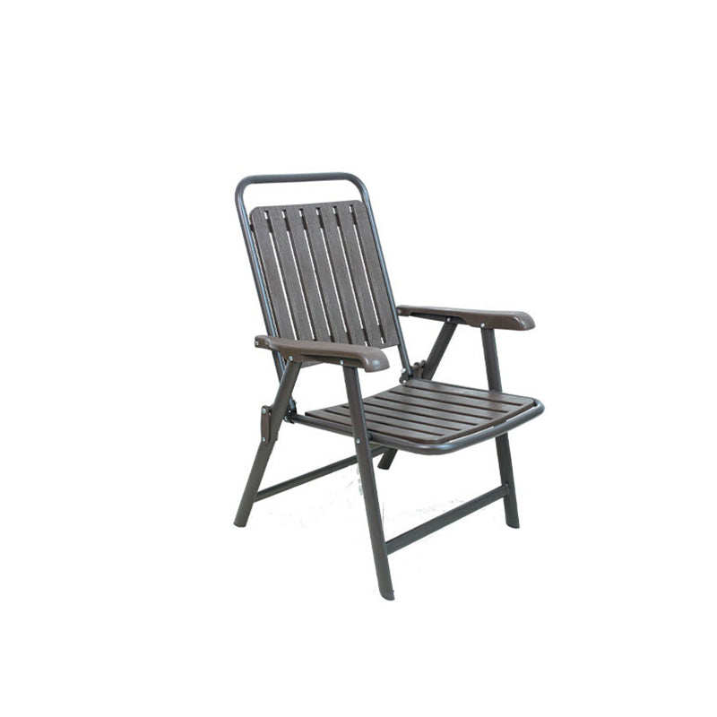 Modern Minimalist Waterproof Folding Camping Chair with Carbon Steel Frame, PVC Seat, Backrest & Armrests – Ideal for Garden
