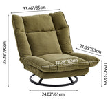 Modern Minimalist Detachable Rotating Rectangular Steel-Frame Accent Chair with Ice Velvet Sponge-Cotton Cushion, Armless for Living Room