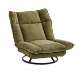 Modern Minimalist Detachable Rotating Rectangular Steel-Frame Accent Chair with Ice Velvet Sponge-Cotton Cushion, Armless for Living Room
