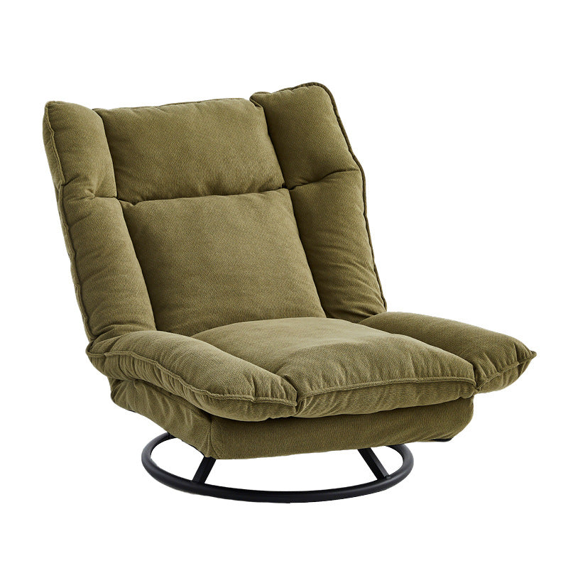 Modern Minimalist Detachable Rotating Rectangular Steel-Frame Accent Chair with Ice Velvet Sponge-Cotton Cushion, Armless for Living Room