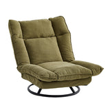 Modern Minimalist Detachable Rotating Rectangular Steel-Frame Accent Chair with Ice Velvet Sponge-Cotton Cushion, Armless for Living Room