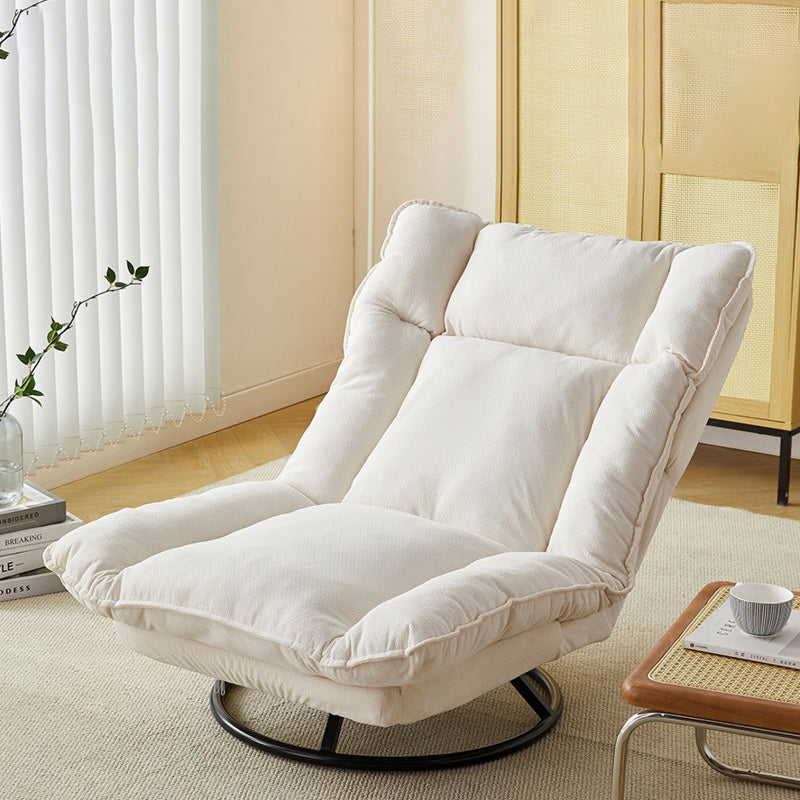 Modern Minimalist Detachable Rotating Rectangular Steel-Frame Accent Chair with Ice Velvet Sponge-Cotton Cushion, Armless for Living Room