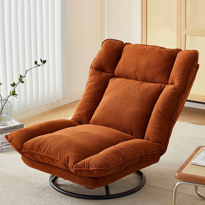 Modern Minimalist Detachable Rotating Rectangular Steel-Frame Accent Chair with Ice Velvet Sponge-Cotton Cushion, Armless for Living Room