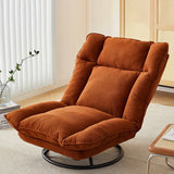 Modern Minimalist Detachable Rotating Rectangular Steel-Frame Accent Chair with Ice Velvet Sponge-Cotton Cushion, Armless for Living Room