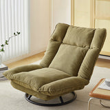 Modern Minimalist Detachable Rotating Rectangular Steel-Frame Accent Chair with Ice Velvet Sponge-Cotton Cushion, Armless for Living Room