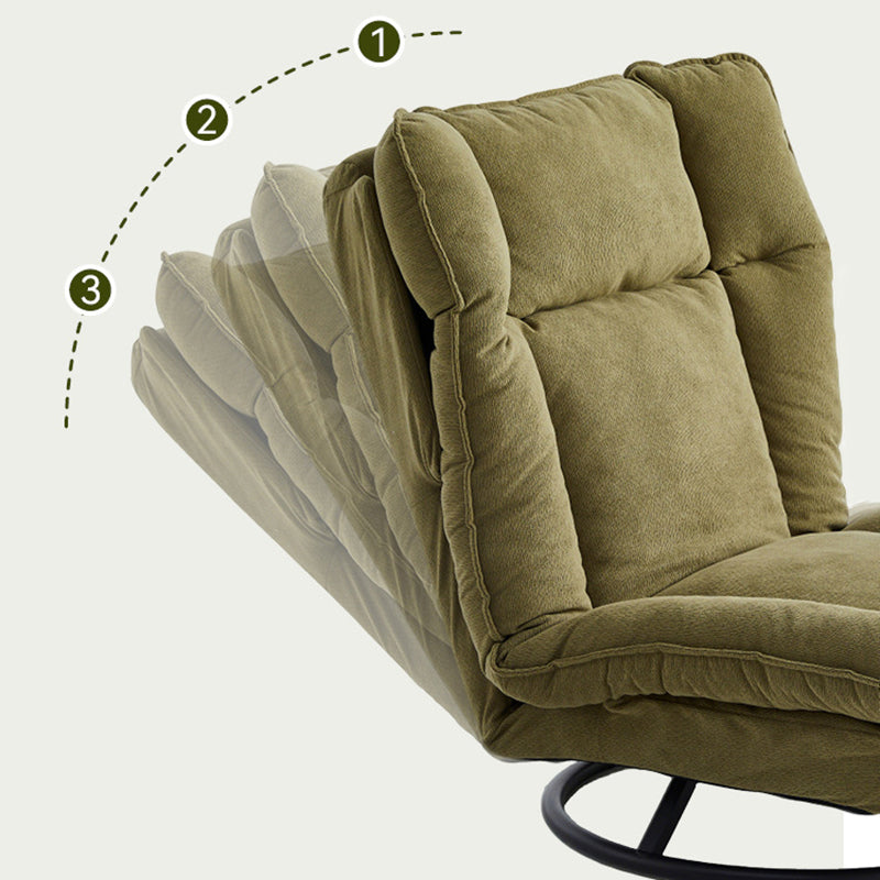 Modern Minimalist Detachable Rotating Rectangular Steel-Frame Accent Chair with Ice Velvet Sponge-Cotton Cushion, Armless for Living Room