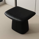 Contemporary Nordic Rectangular Solid Wood Multi-Layer Board Cat Scratching Pad and Leather Cushioned Vanity Stool — Backless & Armless, for Bedroom