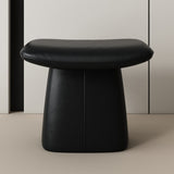 Contemporary Nordic Rectangular Solid Wood Multi-Layer Board Cat Scratching Pad and Leather Cushioned Vanity Stool — Backless & Armless, for Bedroom