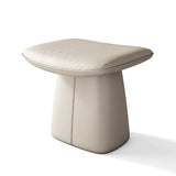 Contemporary Nordic Rectangular Solid Wood Multi-Layer Board Cat Scratching Pad and Leather Cushioned Vanity Stool — Backless & Armless, for Bedroom