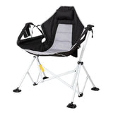 Modern Minimalist Foldable Camping Chair with Detachable Arc Frame, Oxford & Mesh Fabric, Steel Pipe Frame, Backrest & Armrests for Outdoor Garden Use