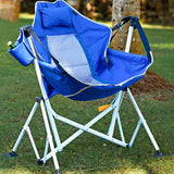 Modern Minimalist Foldable Camping Chair with Detachable Arc Frame, Oxford & Mesh Fabric, Steel Pipe Frame, Backrest & Armrests for Outdoor Garden Use