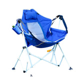 Modern Minimalist Foldable Camping Chair with Detachable Arc Frame, Oxford & Mesh Fabric, Steel Pipe Frame, Backrest & Armrests for Outdoor Garden Use