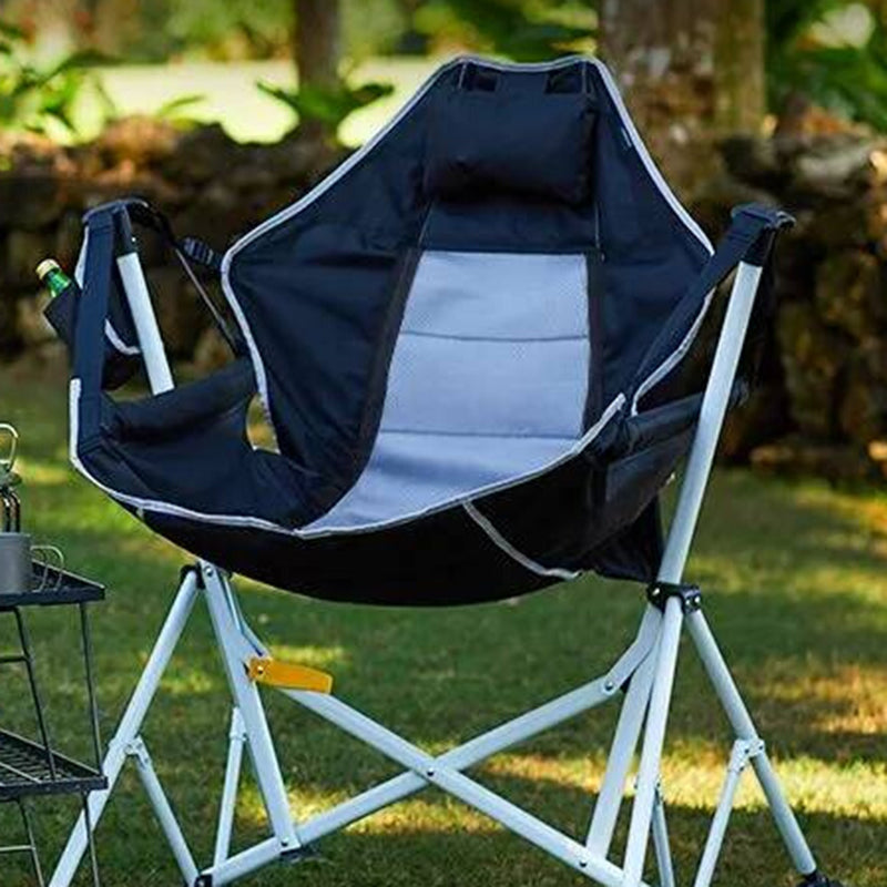 Modern Minimalist Foldable Camping Chair with Detachable Arc Frame, Oxford & Mesh Fabric, Steel Pipe Frame, Backrest & Armrests for Outdoor Garden Use