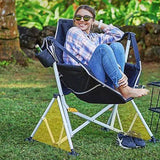 Modern Minimalist Foldable Camping Chair with Detachable Arc Frame, Oxford & Mesh Fabric, Steel Pipe Frame, Backrest & Armrests for Outdoor Garden Use