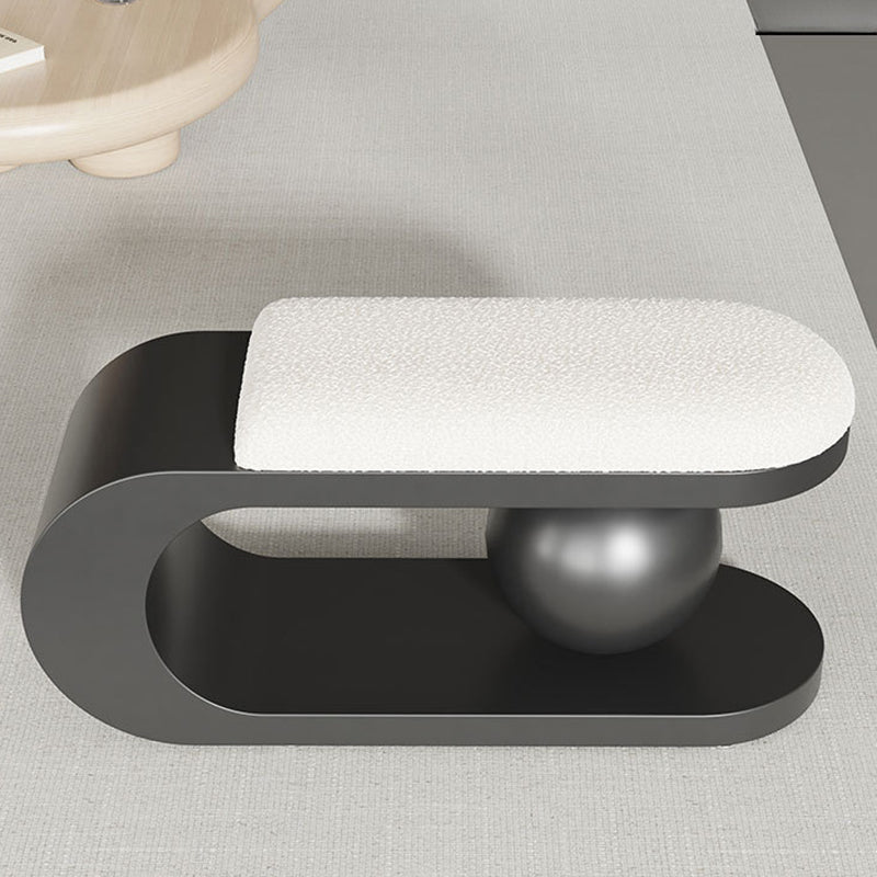 Modern Art Deco Geometric Bench with Lambswool Cushion — Iron, Carbon Steel & Stainless Steel Frame, Backless & Armless for Entryway