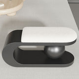 Modern Art Deco Geometric Bench with Lambswool Cushion — Iron, Carbon Steel & Stainless Steel Frame, Backless & Armless for Entryway