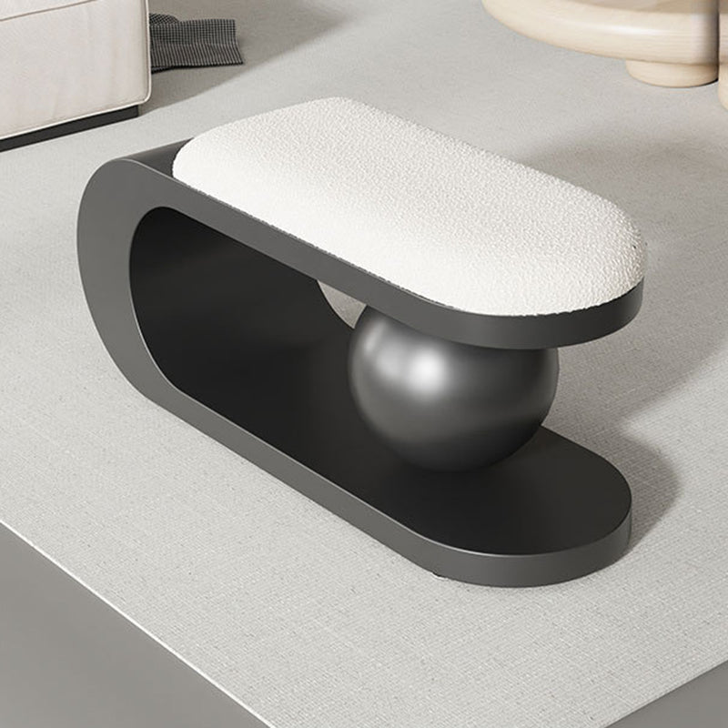 Modern Art Deco Geometric Bench with Lambswool Cushion — Iron, Carbon Steel & Stainless Steel Frame, Backless & Armless for Entryway