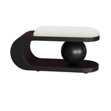 Modern Art Deco Geometric Bench with Lambswool Cushion — Iron, Carbon Steel & Stainless Steel Frame, Backless & Armless for Entryway