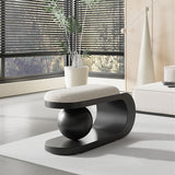 Modern Art Deco Geometric Bench with Lambswool Cushion — Iron, Carbon Steel & Stainless Steel Frame, Backless & Armless for Entryway
