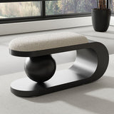 Modern Art Deco Geometric Bench with Lambswool Cushion — Iron, Carbon Steel & Stainless Steel Frame, Backless & Armless for Entryway