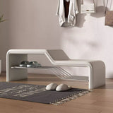 Modern Minimalist Armless Shoe Bench — Rectangular Carbon Steel Frame with Sponge Cushioned Faux Leather Upholstery for Entryways