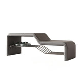 Modern Minimalist Armless Shoe Bench — Rectangular Carbon Steel Frame with Sponge Cushioned Faux Leather Upholstery for Entryways