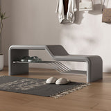 Modern Minimalist Armless Shoe Bench — Rectangular Carbon Steel Frame with Sponge Cushioned Faux Leather Upholstery for Entryways