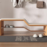 Modern Minimalist Armless Shoe Bench — Rectangular Carbon Steel Frame with Sponge Cushioned Faux Leather Upholstery for Entryways