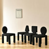Contemporary Scandinavian Square Round Triangle Teddy Velvet Wood Dining Chair Backrest For Dining Room